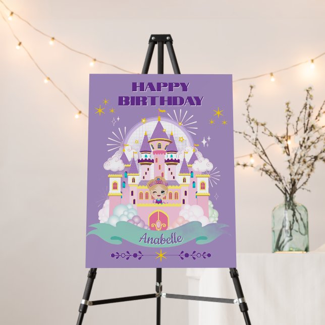 Princess Birthday! Personalized Party Foam Board (In Situ (Stand))