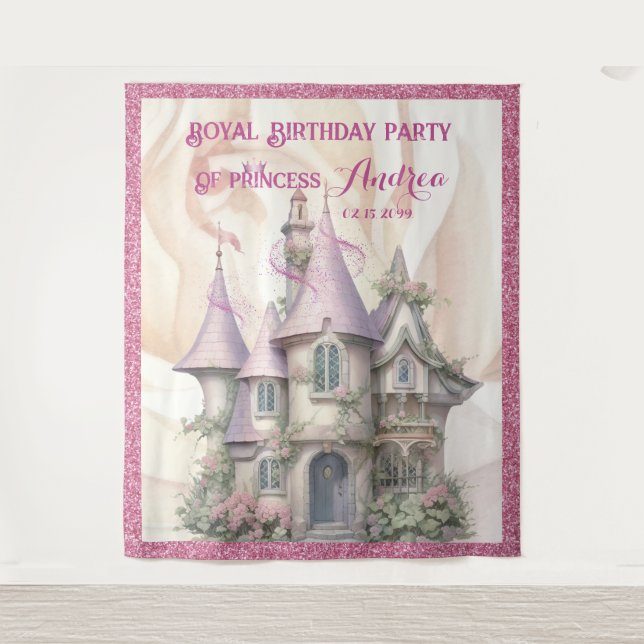  Princess Birthday Photo Booth - Photo Backdrop (Front)