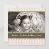 Princess Birthday Photo Invitations Card Brunette (Back)
