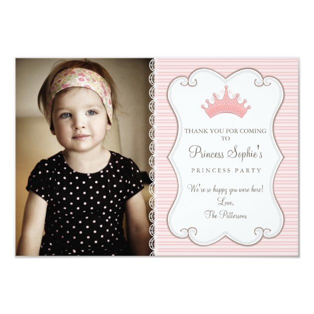 Princess Birthday Photo Thank You Card