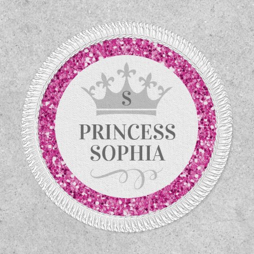 Princess Birthday Pink Custom Name Party Favor Patch