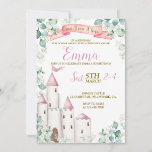 Princess Birthday, Princess Party, Castle Invitation