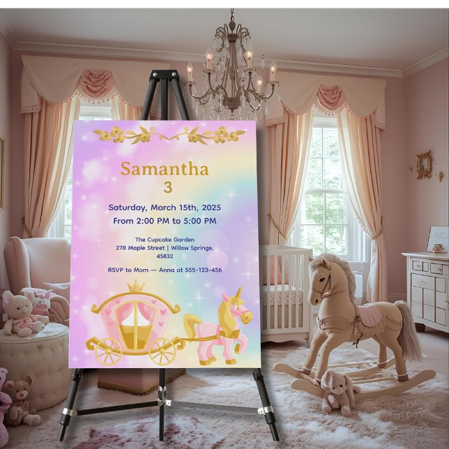 Princess Birthday Welcome Sign Unicorn Foam Board (Creator Uploaded)