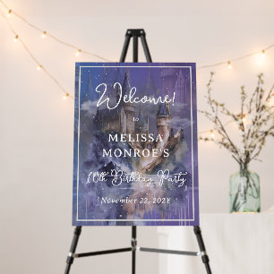 Princess Blue Castle Birthday Welcome Sign