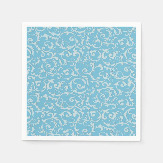 Princess Blue Royal Storybook Fairy Tale Chic Napkins (Front)