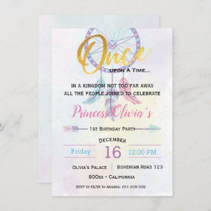 Princess Bohemian Birthday party Invitation