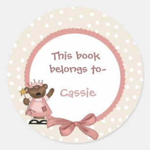 Princess bookplate sticker