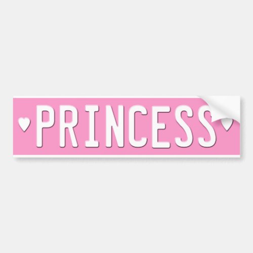Princess Bumper Sticker License Plate Pink
