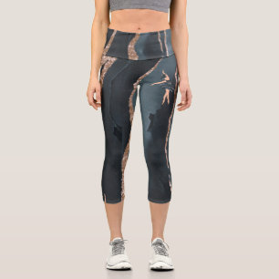 Princess butterfly ballerina blue and gold capri leggings