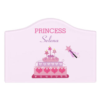 Princess Cake and Wand Door Sign