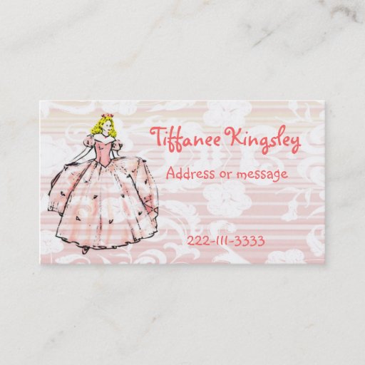 Customizable Princess Calling Card Business Card