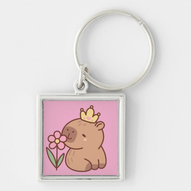 Princess capybara keychain (Front)