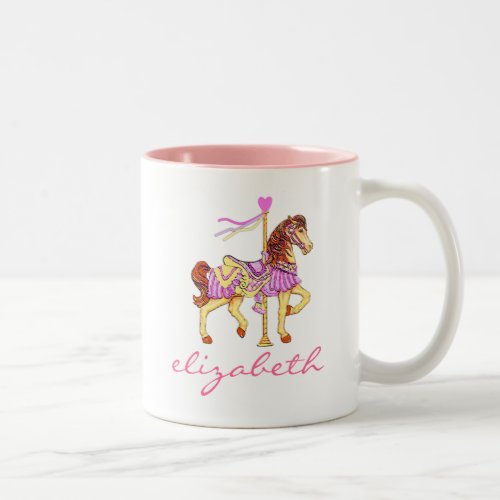 Princess Carousel Horse_Personalized Two_Tone Coffee Mug