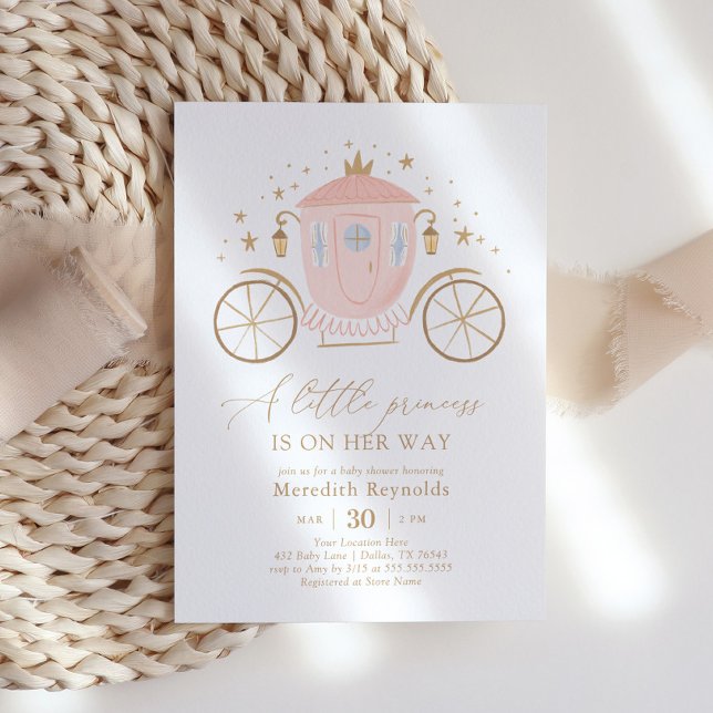 Princess Carriage Baby Shower Invitation (Creator Uploaded)