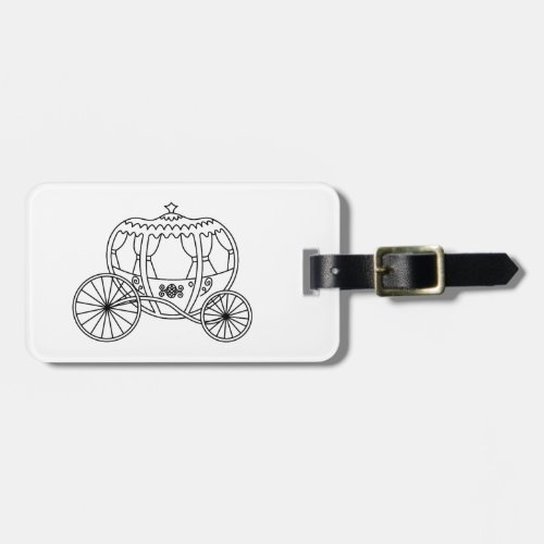 Princess Carriage Black Coach Luggage Tag