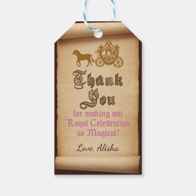 Princess Carriage Favor Tag (Front)