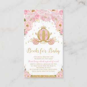 Princess Carriage Floral Baby Shower Bring a Book Enclosure Card