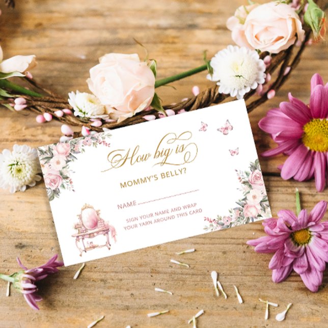 Princess Carriage Floral How Big is Mommy's Belly Enclosure Card (Creator Uploaded)