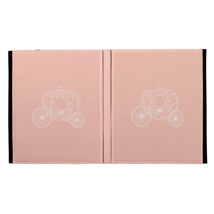 Princess Carriage on Coral Pink Color. iPad Folio Cover