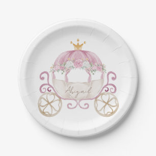 Princess Carriage Personalized Baby Shower Paper Plates