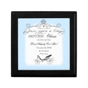 Princess Carriage Polka Dot Swirl Custom Baby Girl Gift Box