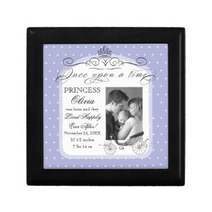 Princess Carriage Polka Dot Swirl Photo Baby Girl Jewelry Box