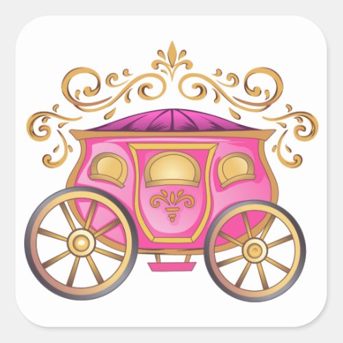 Princess Carriage Square Sticker