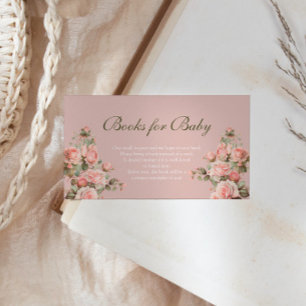 Princess Carriage Vintage Pink Rose Books for Baby Enclosure Card