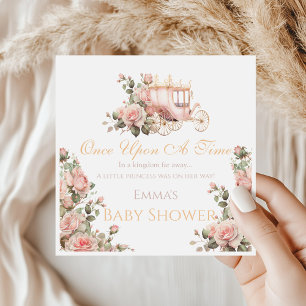 Princess Carriage Vintage Pink Roses Baby Shower Napkins