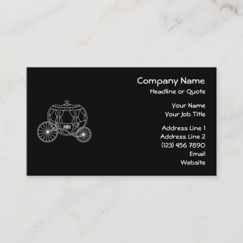 Princess Carriage White on Black Business Card