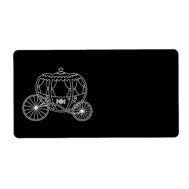 Princess Carriage, White on Black. Label (Front)