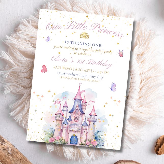 Princess Castle 1st Birthday Fairytale Princess Invitation (Creator Uploaded)