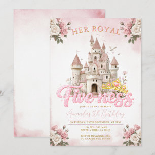 Princess Castle 5th Birthday Five-ness Royal  Invitation