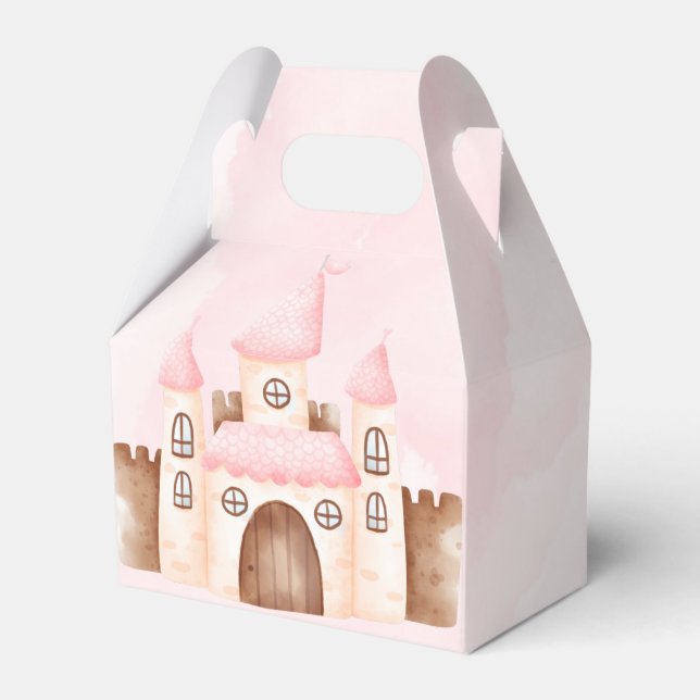 Princess Castle and Horse Birthday Party Favor Boxes (Front Side)