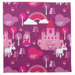 princess castle and unicorn rainbow cloth napkin