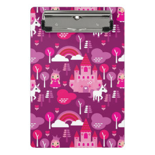 princess castle and unicorn rainbow mini clipboard