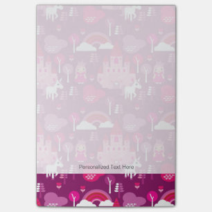 princess castle and unicorn rainbow post-it notes