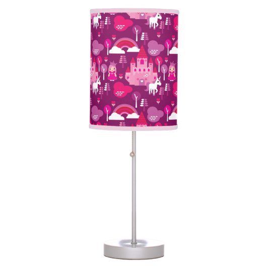 princess castle and unicorn rainbow table lamp (Front)