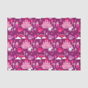 princess castle and unicorn rainbow tissue paper