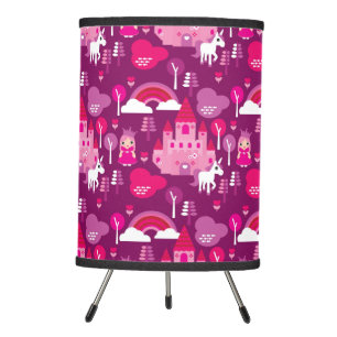 princess castle and unicorn rainbow tripod lamp