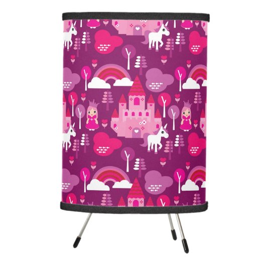 princess castle and unicorn rainbow tripod lamp (Right)