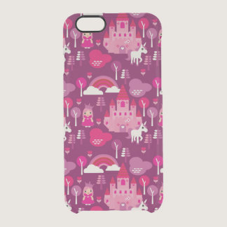 princess castle and unicorn rainbow clear iPhone 6/6S case