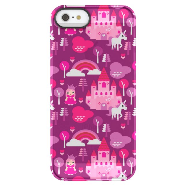 princess castle and unicorn rainbow uncommon iPhone case (Back)