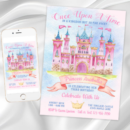 Princess Castle Any Number Princess Birthday Party Invitation