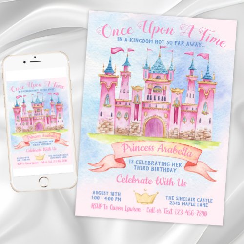 Princess Castle Any Number Princess Birthday Party Invitation