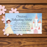 Princess Castle Babysitter Daycare Childrens Party Business Card