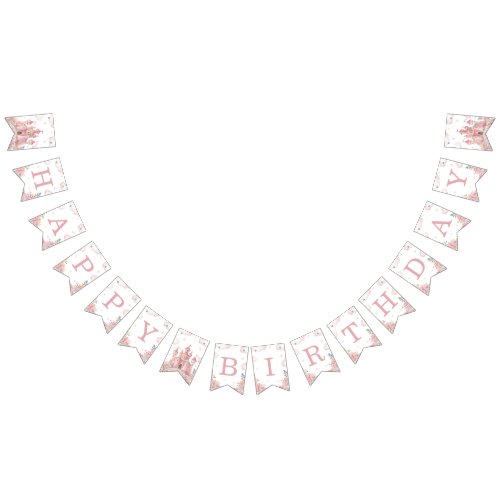 Princess Castle Birthday Banner Pennants