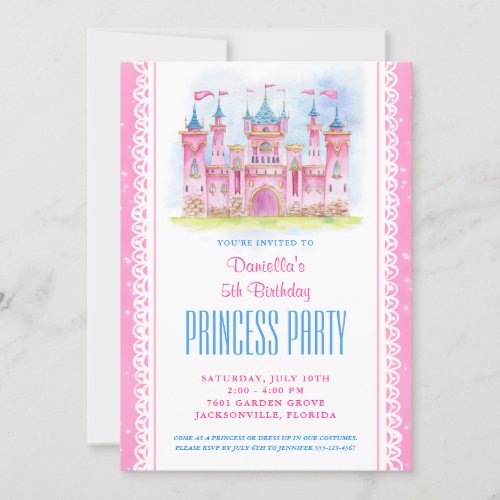Princess Castle Birthday  Invitation