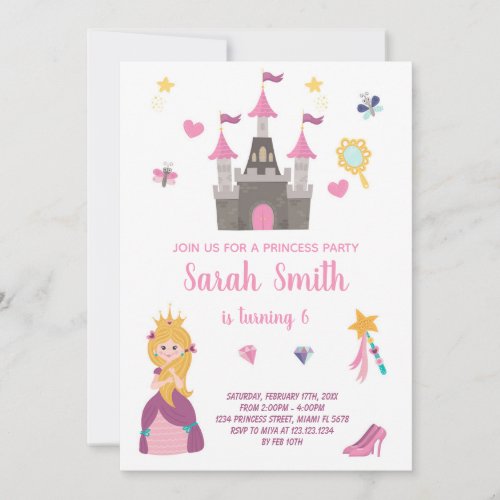 Princess Castle Birthday Invitation