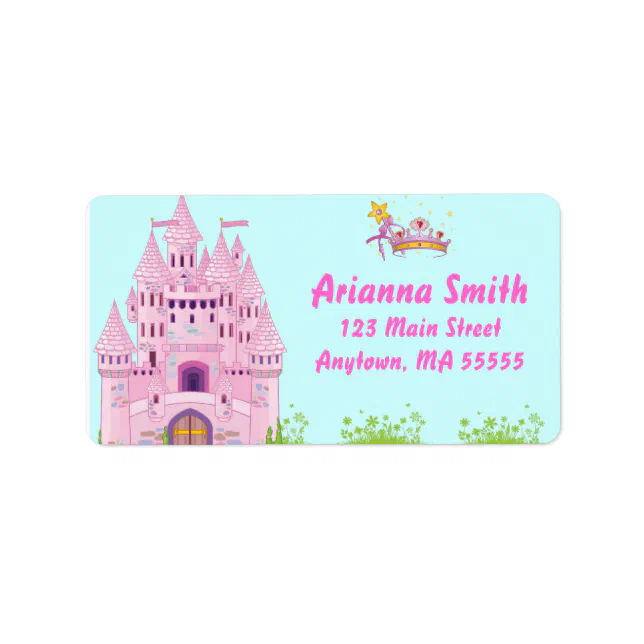 Princess Castle Birthday Party Address Labels | Zazzle